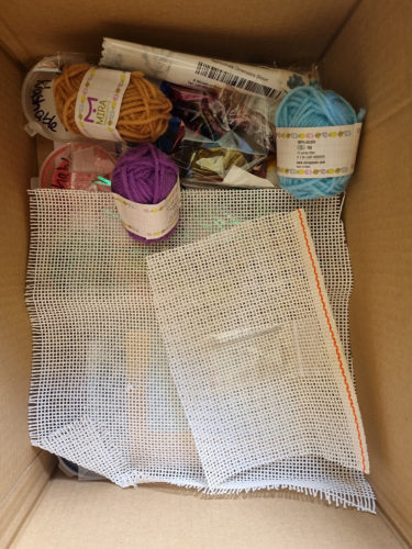 wool and canvas in a box with other materials for 7+