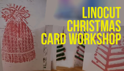 linocut workshopimage featuring linoprints